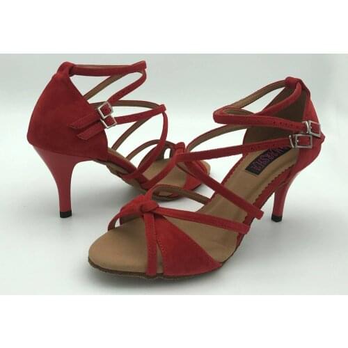 7.5cm high heel Latin Dance Shoes For women Salsa shoes pratice shoes comfortable latin shoes 6209RS low heel available