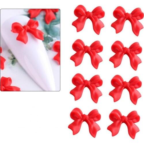 80% Hot Sale 20Pcs/Set Nail Bowknot Decoration Frosted 3D Effect Resin Nail Art Decorations Colorful Bow Ornament for Female