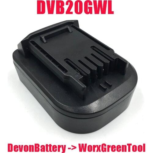 Adapter DVB20GWL use Devon 20V Li-ion Battery on Worx Green Large Foot Lithium Electric Power Tool