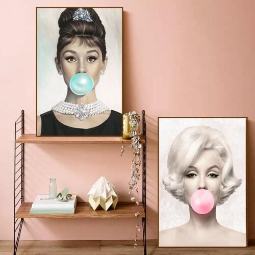 Actor Audrey Hepburn Marilyn Monroe HD Canvas Painting Posters Prints Wall Pictures for Living Room Wall Art Home Decor Gift