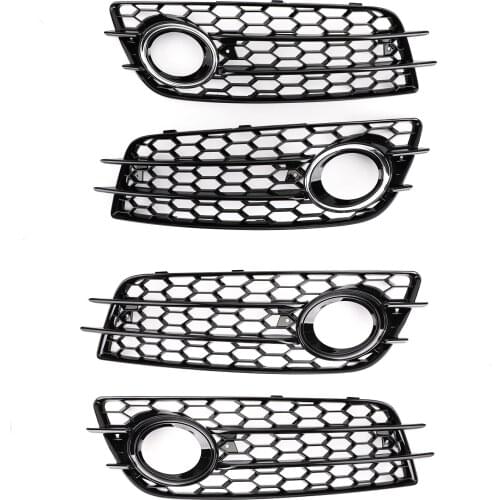 Artudatech Honeycomb Style Fog Light Grill Bumper For Audi A4 S-LINE S4 2008-2012 Car Accessories