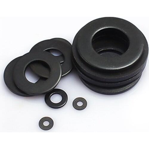 DIN125 ISO7089 M2 m2.5 m3 m4 m5 M6 Carbon steel Flat Machine Washer Plain Black Washer Furniture Gaskets