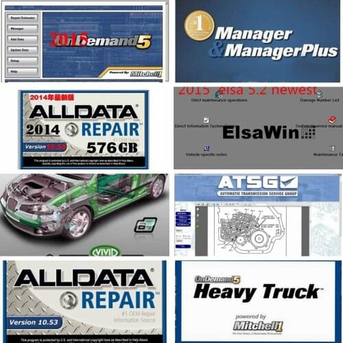 Hot auto repair software Alldata V10.53 OD5 all data mi..ll on d..nd 2015 atsg elsawin heavt truck 1tb hdd usb3.0 for car/trucks