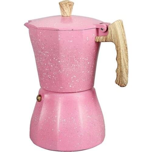 Latte Mocha Coffee Maker Italian Moka Espresso Cafeteira Percolator Pot Stovetop Coffee Maker 300Ml Pink