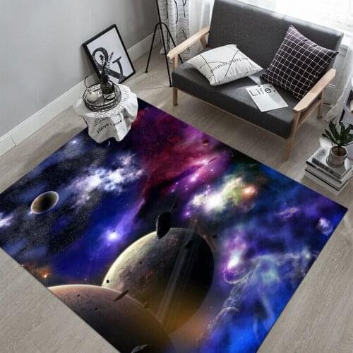 Nordic 3D Printed Large Size Carpet Flannel Universe Planet pattern Rug Parlor Decor Soft Carpets for Living Room Home Area Rugs