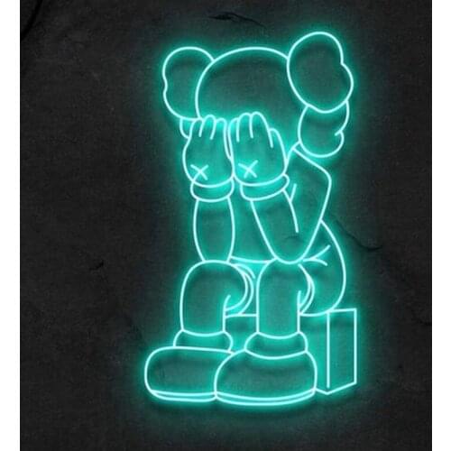 Neon Sign 10kv For Cute Carton Neon Light Lamp Heavy Thoughts Japanese Wall Sign Beer Pub Aesthetic Room Decor Wall Decor Light