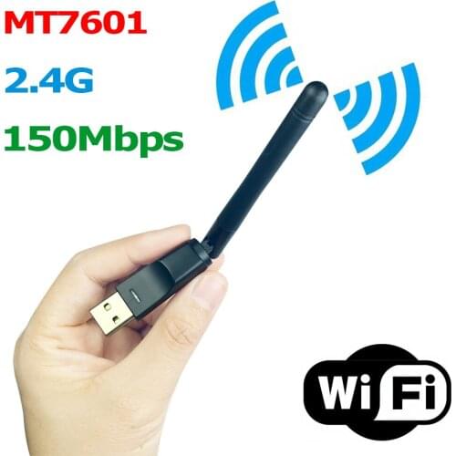 New MT7601 WiFi Adapter 150Mbps 2.4Ghz 802.11/b/g/n USB2.0 Rotatable USB WiFi Antenna 7601