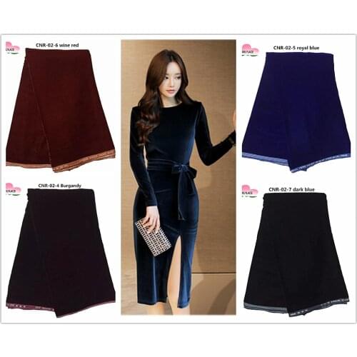 Plain color African velvet lace fabric glossy Flannel laces fabric quality guarantee charpie for women dress CNR-02