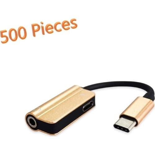 Wholesale 500pcs bundle Type C Adapter Aux Audio Cable Adapter USB Type C to 3.5mm Earphone Jack Charger 500pieces