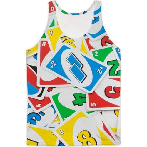 REAL American SIZE Uno fashion 3D Sublimation Print Tank top - plus size 4XL 5xl 6XL