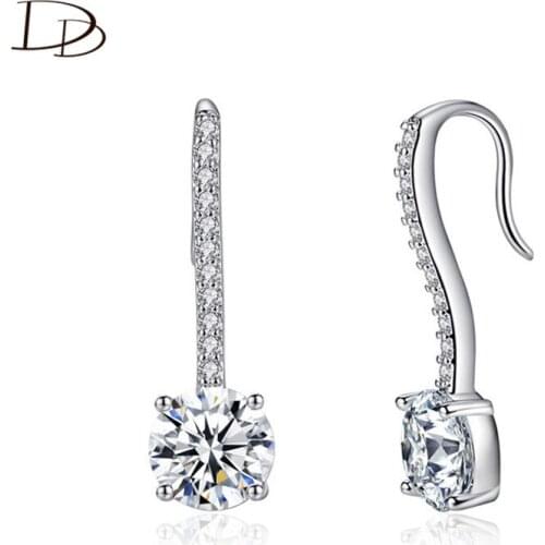 DODO Kpop Drop Earrings Women Luxury Full AAA Zircon Banquet Party Ear Jewelry Silver Color Brincos Bijoux Femme Fashion E193