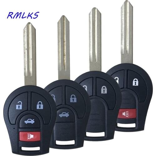 Replacement Key 2 3 +Panic Button Remote Key Case Shell Fit For Nissan Cube Rogue Juke Car Key Fob NSN14 Blade
