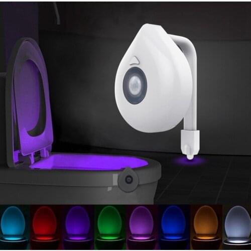 LED Toilet Seat Night Light Motion Sensor WC Light 8 Colors Changeable Lamp AAA Battery Powered Backlight for Toilet Bowl Child