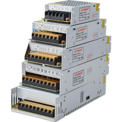 12V Switch LED Power Supply Transformer 1A/3A/5A/6.5A/8.5A/10A/12.5A/15A/16.5A/20A/25A/30A/40A/50A/60A WS2811 5050 LED Strip