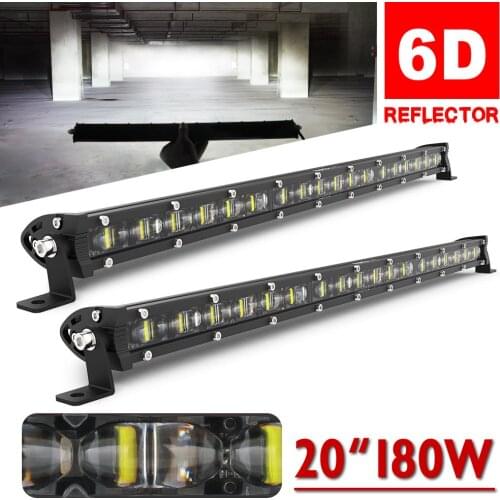 NAOEVO 180W 20" 6D Led bar offroad 12V 24V Combo Driving Fog DRL LED Work Light Lamp Single Row For Auto Jeep 4WD 4X4 ATV SUV
