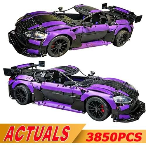 IN STOCK Technical 1:8 Purple Martining Super Racing Car Model Vantage GT3 MOC-8780 Building Blocks Bricks DIY Toys Kids Gifts