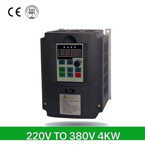 VFD 4KW single phase to 3 phase inverter 220v to 380v variable frequency drive converter
