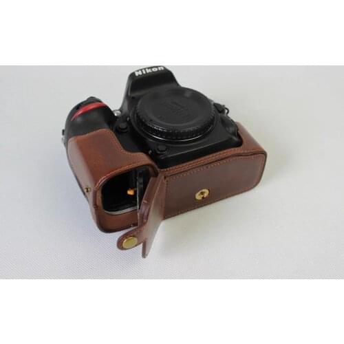 Pu Leather Case Bottom Opening Version Protective Half Body Cover Base For Nikon D7100 D7200 D500 D3200 D3100 D3400 D7500 D810