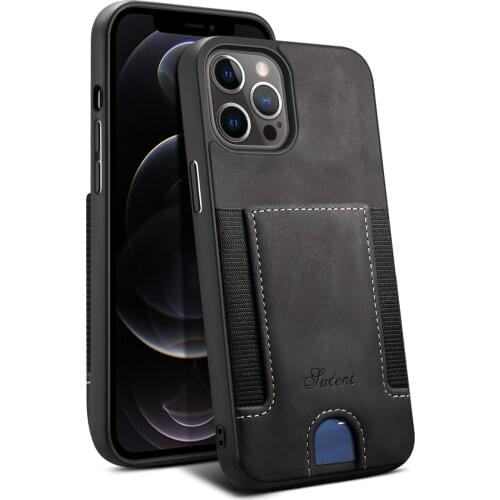 Comfortable Leather Drop Protection Case for Iphone 12 Mini Pro Max Card Pocket Wallet Bag Protective Cover