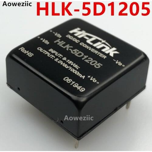 1Pcs/Lot HLK-5D1205 9-18V Input to 5W 5V 1A Step Down isolated DC DC Converter Module Replace HDD5-12S05A3