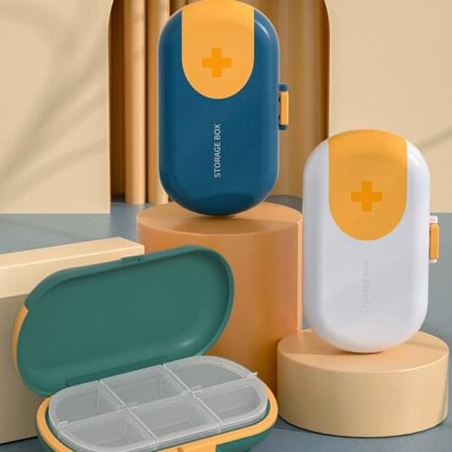 1PCS Medicine Organizer Tool 6 Grids Seal Drug Storage Container Portable Pill Box