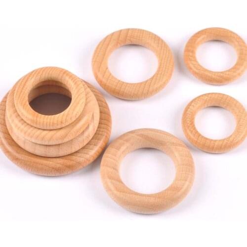 2Pcs 40-70mm Natural Wooden Ring For Jewelry Making DIY Crafts Accessories Kids Wood Baby Teething Beads Round Hoops Home Decor