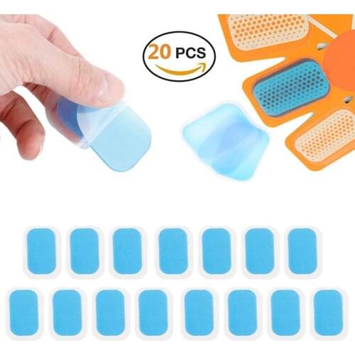 20 Pcs Hydrogel Sticker Stimulator Training Replacement Gel Sheet Pads AbS EMS Abdominal Muscle Stimulator Gel Trainer Accessory
