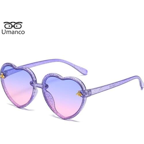 2021 Trendy Heart Sunglasses For Children Kids Animal Bee PC Frame with Gradient AC Lens New Designer Boys Girls Sunglasses Trip