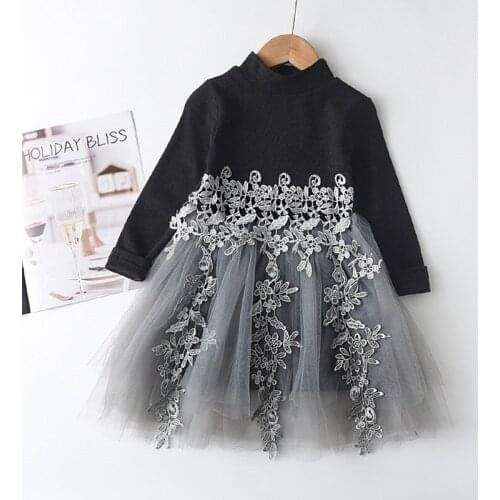 2021 New Autumn Girls Party Dresses Girls Flowers Embriodery Costumes Mesh Lovely Outfits Kids Spring Clothing 2 6Y