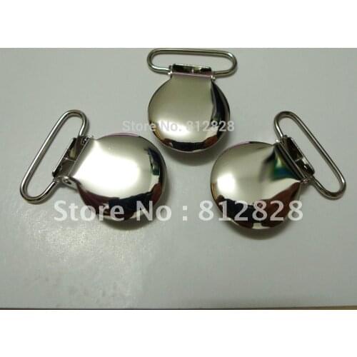 25pcs 1'' Inch 25mm Wide Silver Color Metal Pacifier Clips Rack Plating