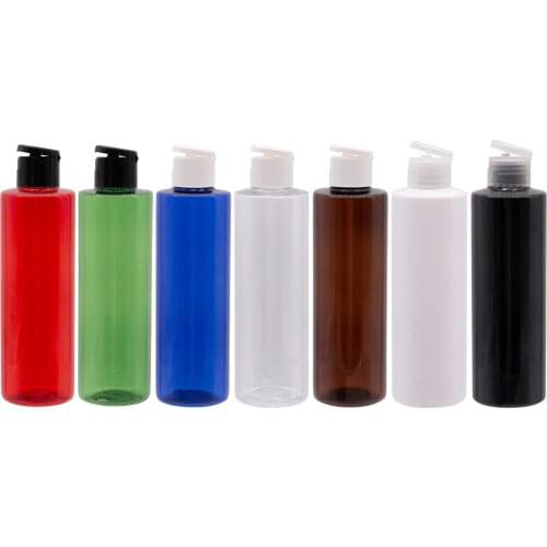 250ml X 25 Transparent Plastic Cosmetic Lotion Cream Bottle Flip Top Cap 250cc Empty Shampoo Containers Clear Washing Bottles