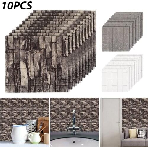 3D Brick Wall Stickers Self adhesive Waterproof Wallpaper DIY Marble Stickers For Kids Room Bedroom Kitchen Brick Wall Sticker