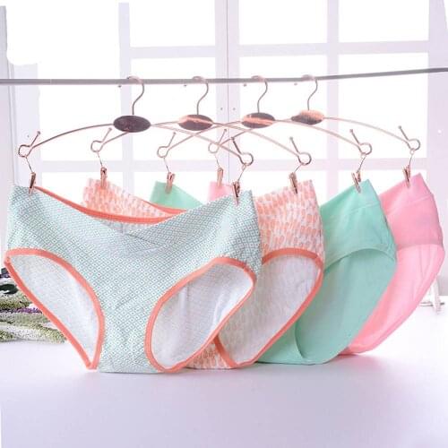 4PCS Cotton Pregnant Women Underwear Set U-Shaped Low Waist Cotton Maternity Underwear Plus Size Maternity Underwear Panties