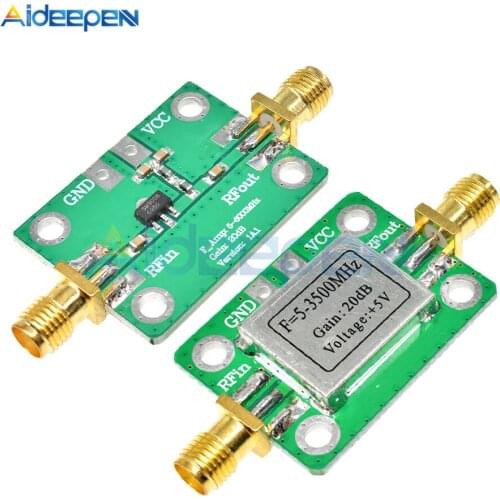 5-3500MHz RF Broadband Signal Amplifier High Gain 20dB Low Noise RF Amplifier Module LNA Board With Shielding Shell