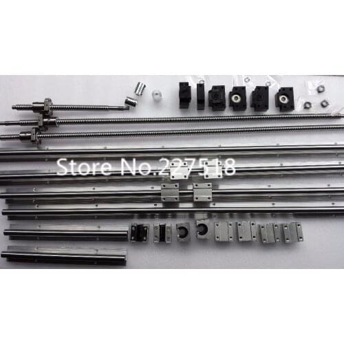 6 sets linear rail SBR16 L350/750/1250mm+SFU1605-1350/950/450mm ball screw+3 BK12/BF12 + 3 D25-L30-6.35*10mm Couple