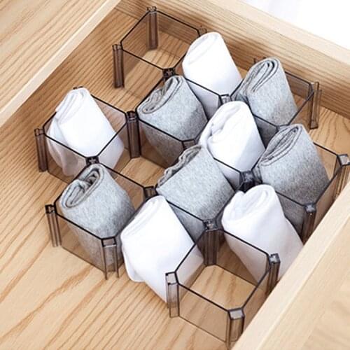 6PCS Adjustable Drawer Honeycomb Clapboard Partition Divider Box Separator Plastic DIY Grid Storage Organizer Home Cloth Storage
