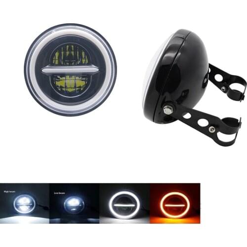 7“ 7inch H4 Led Motorcycle Headlight with DRL Headlamp Housing for hornet 600 Honda cb400 cb1000sf kawasaki ER6N Harley