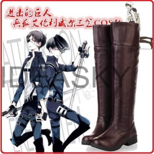 Botas mikasa ackerman eren jaeger anime shoes women men attack on titan long boots eren jaeger shingeki kyojin cosplay costume