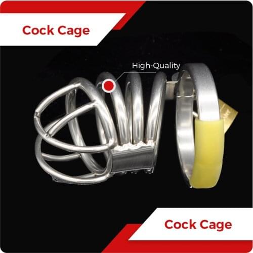 Cuckold Male Portable Chastity Cage Metal Device Cock Penis Ring Lock BDSM Bondage Outdoor Wear Gay CBT Metal Sex Toys for Men