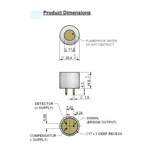 4P75C Combustible Gas Sensor 0-100% LEL