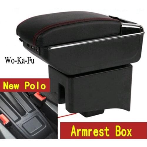 For Volkswagen Polo armrest box Polo V universal 2009-2018 car center console modification accessories double raised with USB