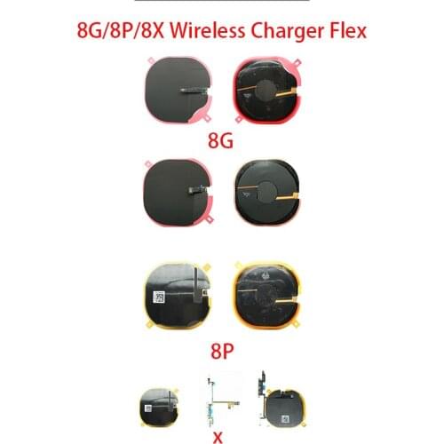 Wireless Charging Chip Coil & Volume Switch Flex Cable with Metal Bracket Assembly For iPhone 8G 8P X XS MaxXR Replacement Parts