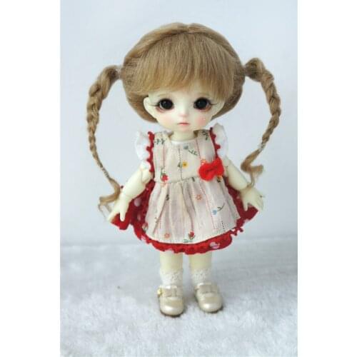 JD551 1/8 1/6 1/4 Twins Short Pony Doll Wigs OB11 5-6Inch 6-7Inch 7-8Inch Synthetic Mohair BJD Hair