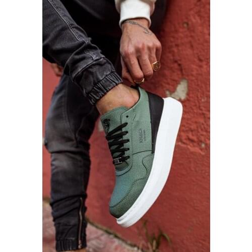 Knack High Bottom Casual Sheepskin Casual Shoes Khaki Color Laced Leather Non-Summer Spring Season High Sole Hiking Sports Shoes 040