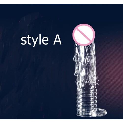 Male Crystal Penis Ring Spike Condoms Time Delay Extender Penis Sleeve Cock Ring Sex Adult Products For Men