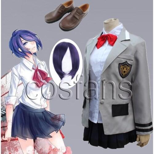 Anime Tokyo Ghoul Cosplay Costume Touka Kirishima Uniform Purple Wig Women Girls Full Set School Hero Acedemic Carnival Uniform