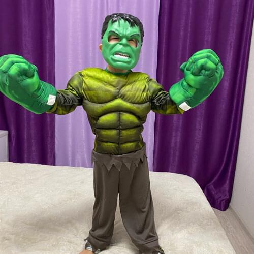 Boy Hulk Muscle Costume Kids Halloween Costume Cosplay Set