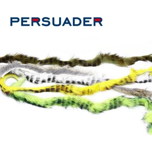 PERSUADER fly tying 2meters black barred rabbit zonker strips 6optional colors cony hair strip for bass trout fly fishing lures