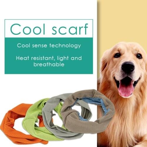 Instant Ice Cooling Dog Scarf Bandana for Summer Pet Puppy Bulldog Anti-sunstroke Cooling Neck Wrap Dog Collar Travel Pet Turban
