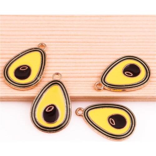 20PCS 23*15mm Gold Tone Alloy enamel Avocado pendant charm Necklace Accessories Jewelry Findings Handmade DIY bangle Bracelet